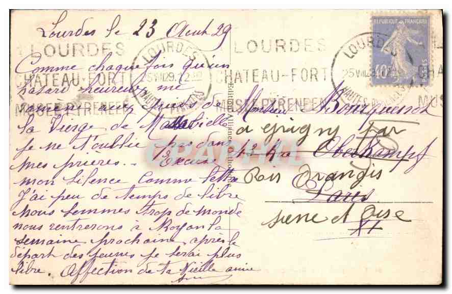 CPA Lourdes La Basilique et le Calvaire Breton  — Rückseite
