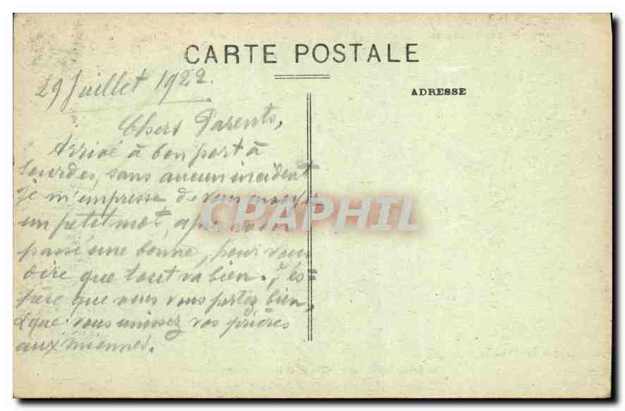 CPA Lourdes La Basilique et la Vierge couronnee  — Verso