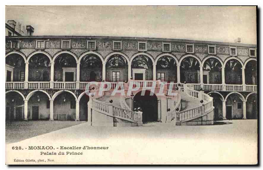 CPA Monaco Escalier d'honneur Palais du Prince 