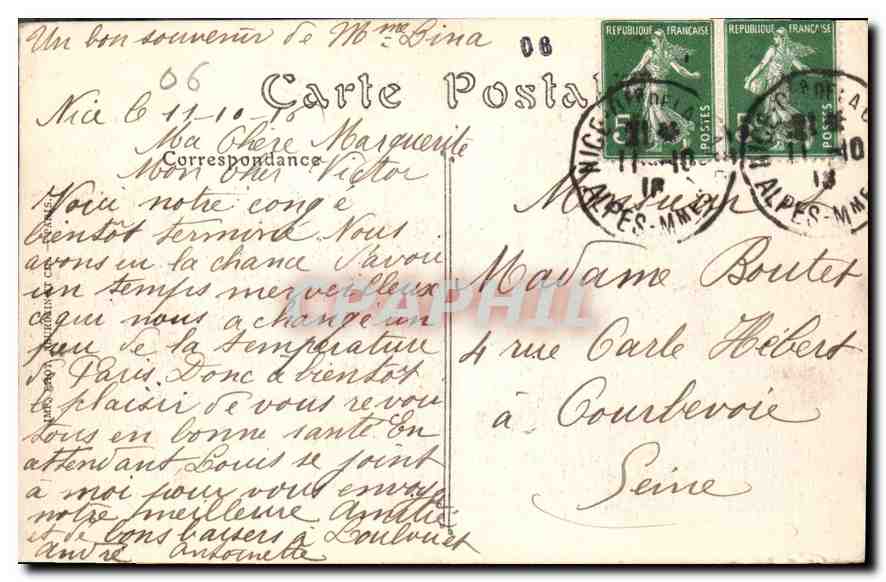 CPA Nice Alpes Maritimes Le Jardin Public  — Rückseite