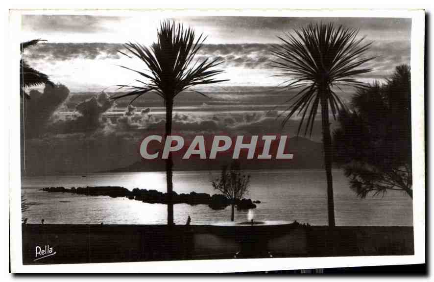 CPA Cannes Coucher de soleil au Parc Albert Ier 