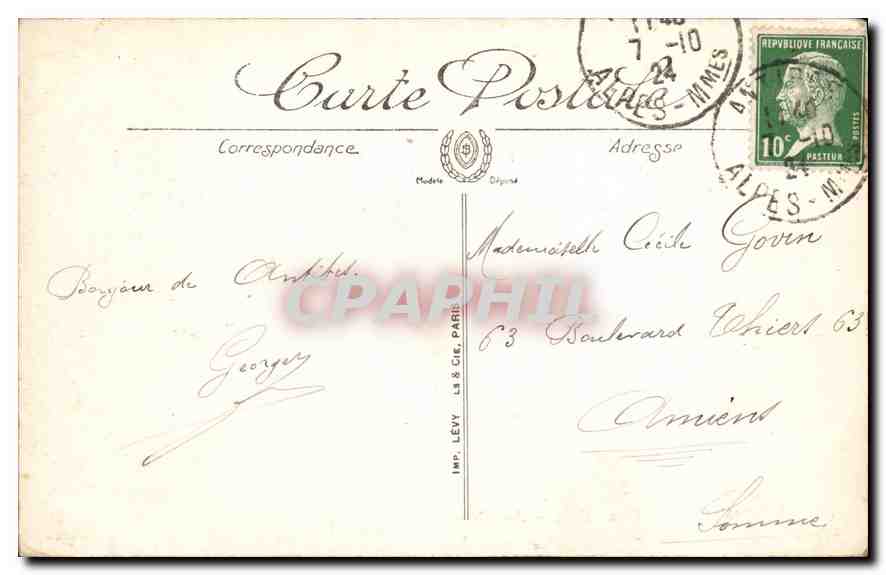 CPA Antibes Grand Hotel Place Mace  — Verso