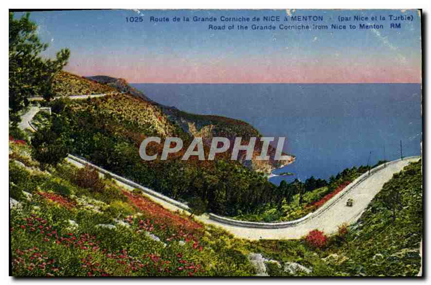 CPA Route de la Grande Corniche de Nice a Menton par Nice et la Turbie 