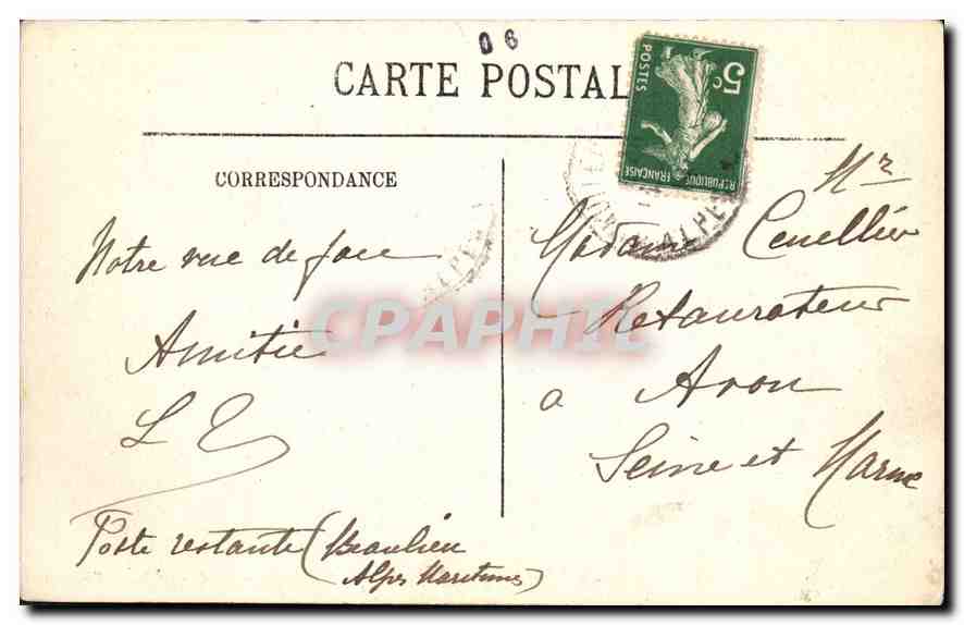 CPA Beaulieu Vue generale de la Petite Afrique  — Verso