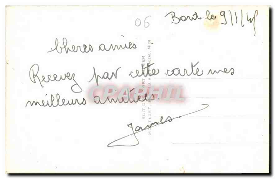 CPA Antibes Caserne Dugommier et Fort Carre Militaria — Rückseite