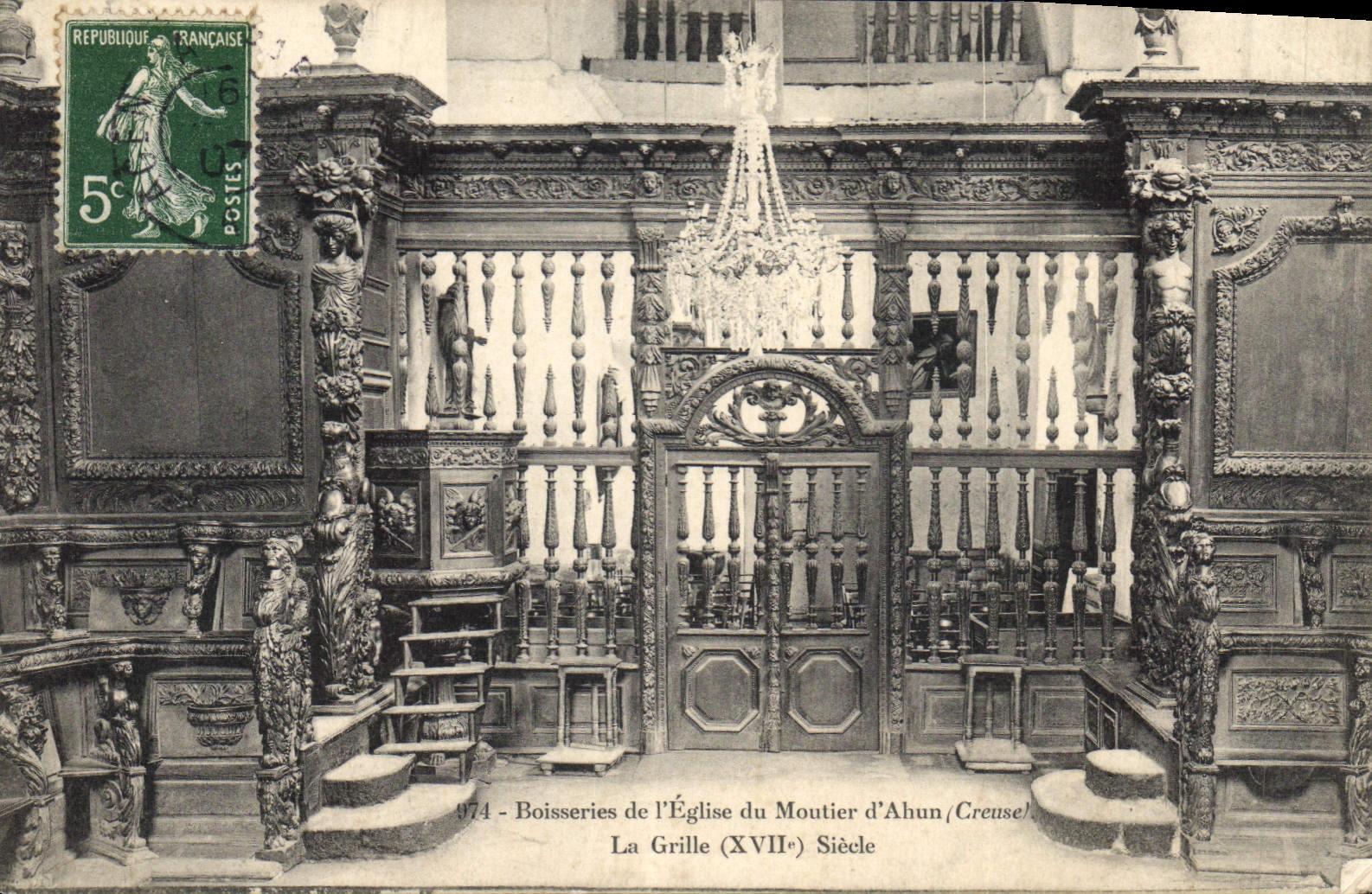 Boisseries de l'Église du Moutier d'Ahun (Creuse) — La Grille (XVIIe Siècle) — Éditeur non identifié, n° 774