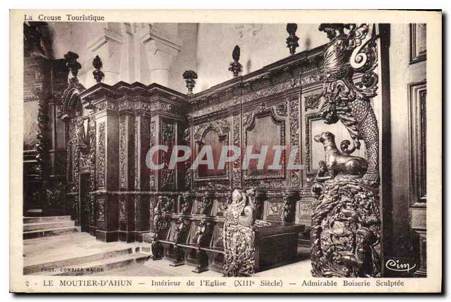 CPA Le Moutier d'Ahun Interieur de l'Eglise Admirable Boiserie Sculptee 