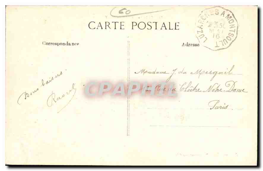 CPA Chateau de Chantilly  — Verso