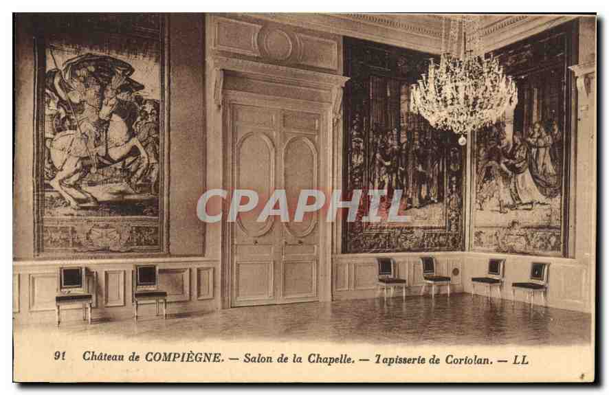 CPA Chateau de Compiegne Salon de la Chapelle Tapisserie de Coriolan 