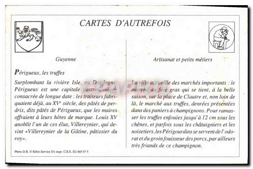 REPRO Perigueux Deux Perigords chereitant la Truffe Cochon Porc — Rückseite