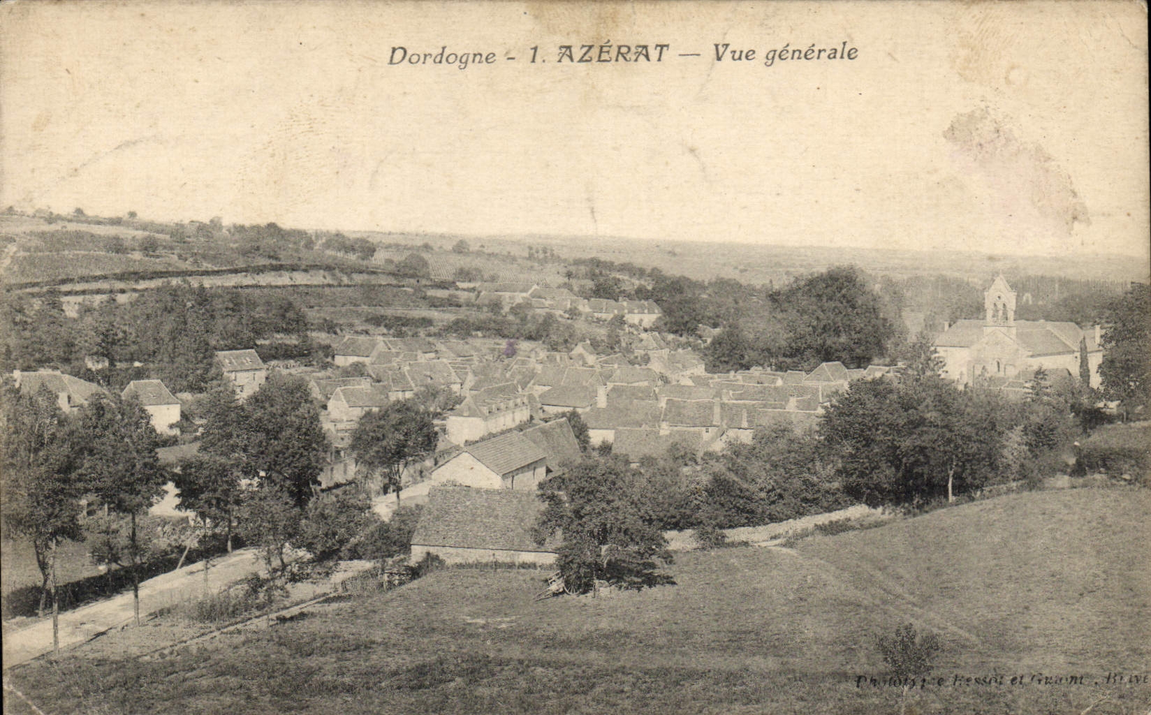 CPA Dordogne Azerat Vue generale 