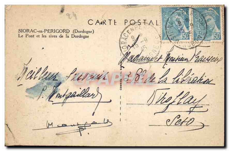 Siorac-en-Périgord - The Bridge and the Banks of the Dordogne - Publisher 'Rim' — Back