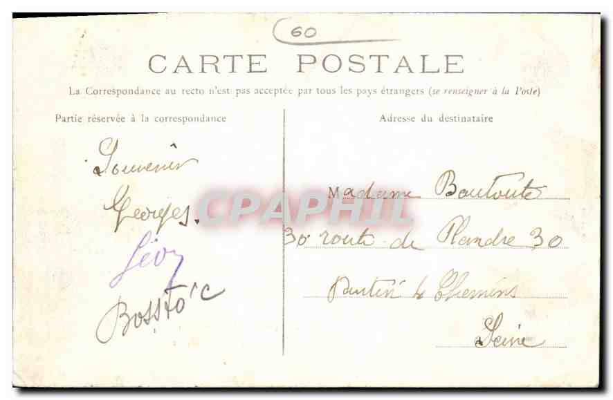 CPA Compiegne Chateau Chambre de l'Empereur  — Rückseite