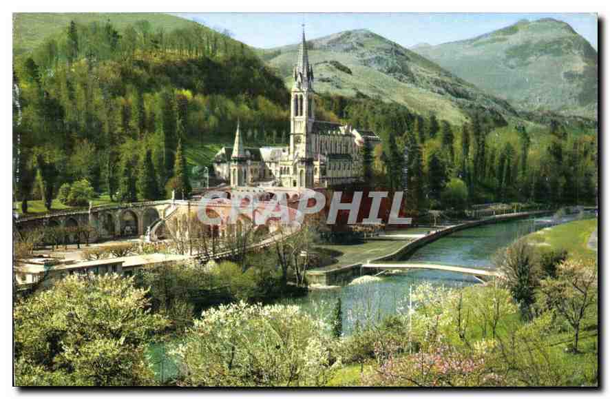 CPA Lourdes La Basilique le Gave et les Nouveaux Ponts 