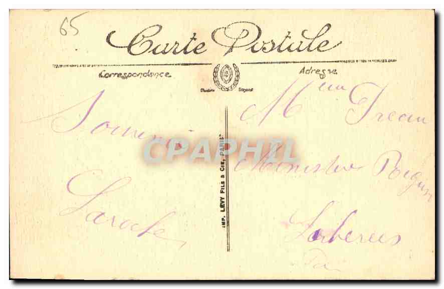 CPA Lourdes La Basilique  — Verso