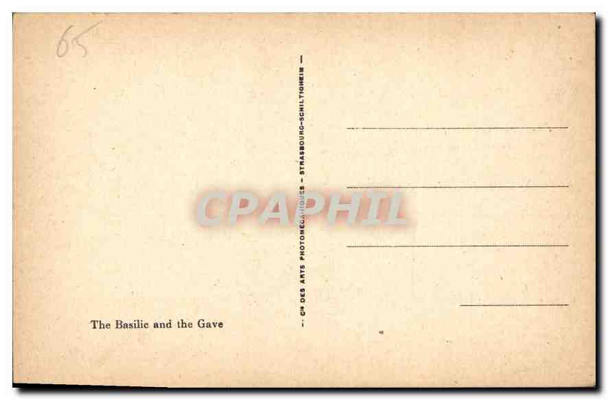 CPA Lourdes La Basilique et le Gave  — Verso