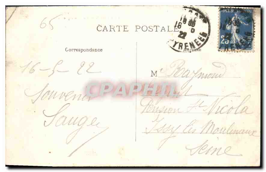 CPA Lourdes La Basilique et la Chaine des Pyrenees  — Rückseite