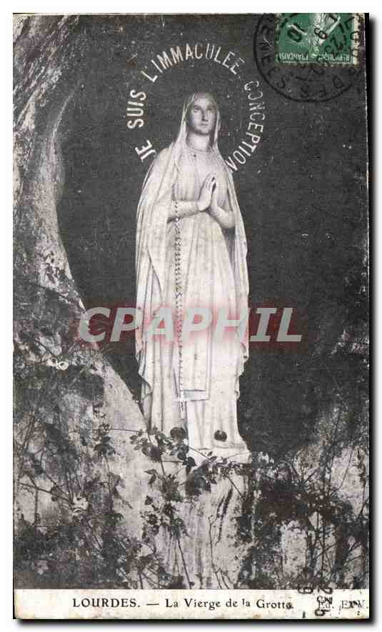 CPA Lourdes La Vierge de la Grotte 
