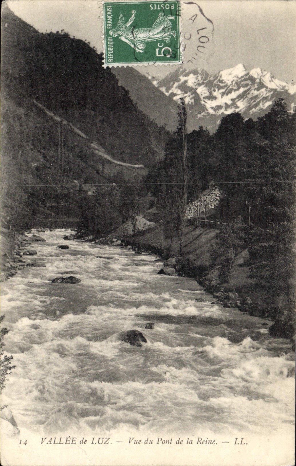 Vallée de Luz — Vue du Pont de la Reine — LL.