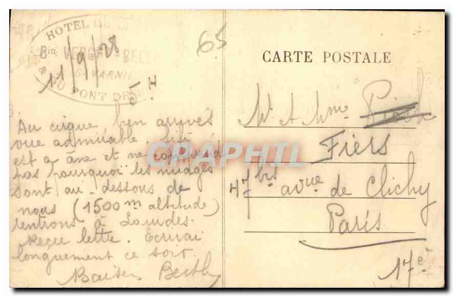 CPA Gavarnie Le Gave et le Cirque  — Verso