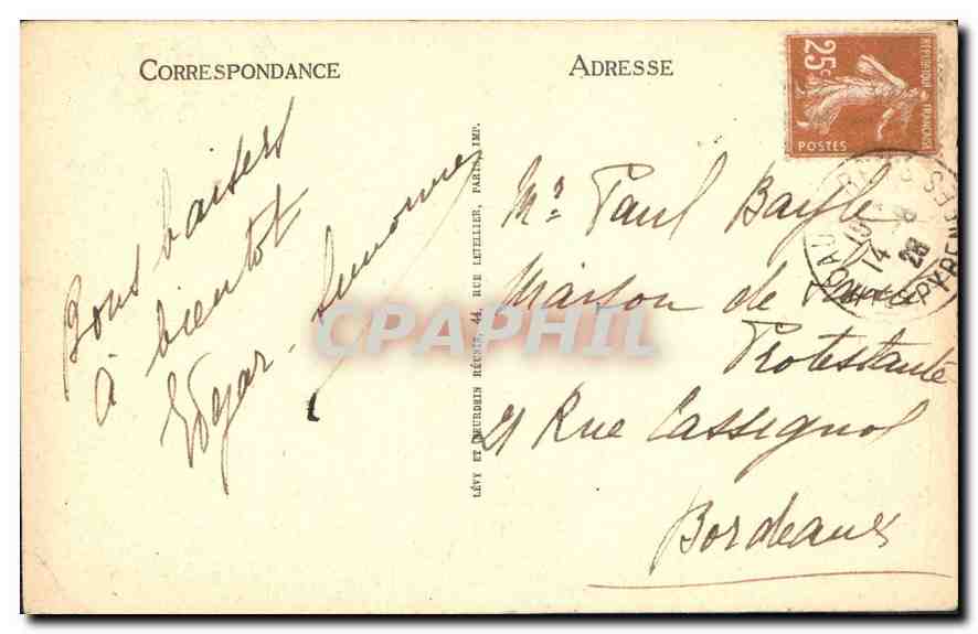 Gauterets — Route du Pont d'Espagne, Cascade du Pas de l'Ours (alt. 1350 m.) — LL — Reverso