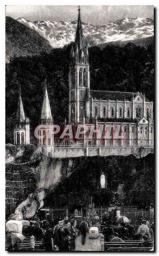 CPA Lourdes La Grotte et la Basilique 