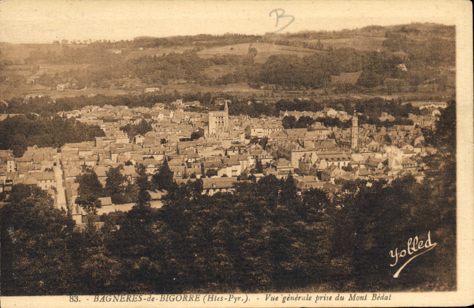 Bagnères-de-Bigorre (Htes-Pyr.) — Vue générale prise du Mont Bédat — Yolled