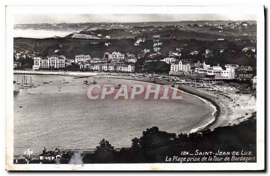 CPA Saint Jean de Luz La Plage prise de la Tour de Bordagain 