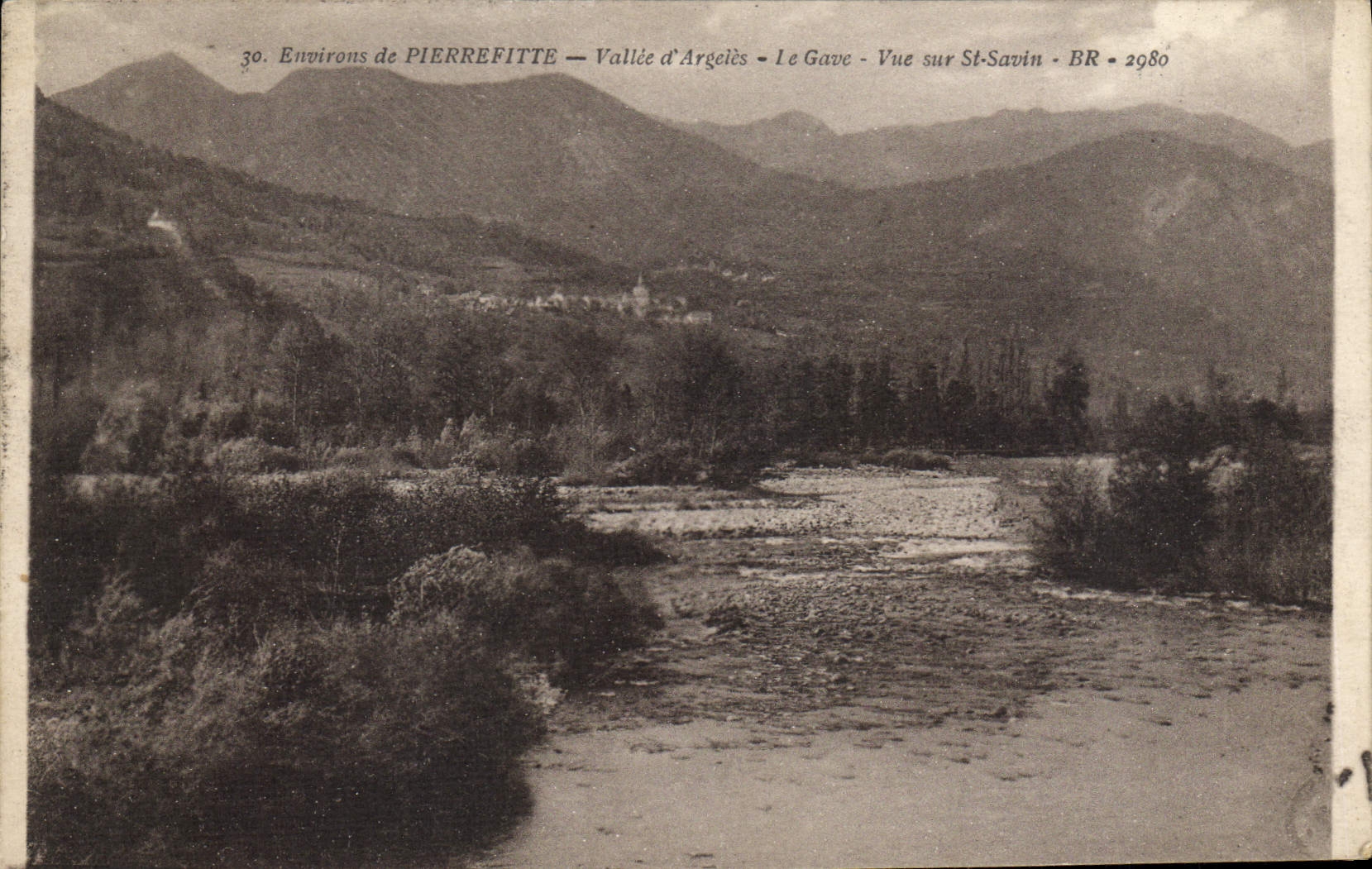 Environ de PIERREFITTE — Vallée d'Argelès — Le Gave — Vue sur St-Savin — BR 2980