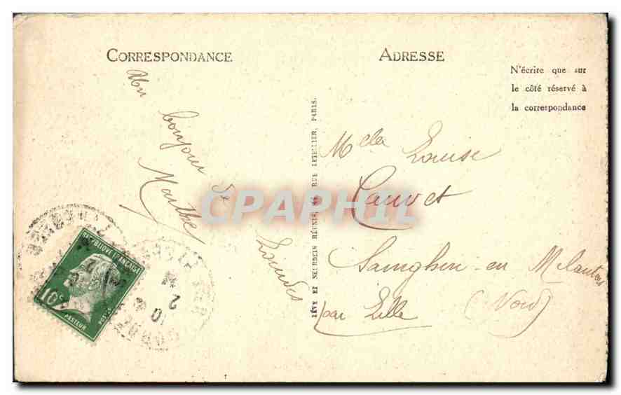 CPA Lourdes La Vierge Couronnee et le Chateau Fort  — Verso