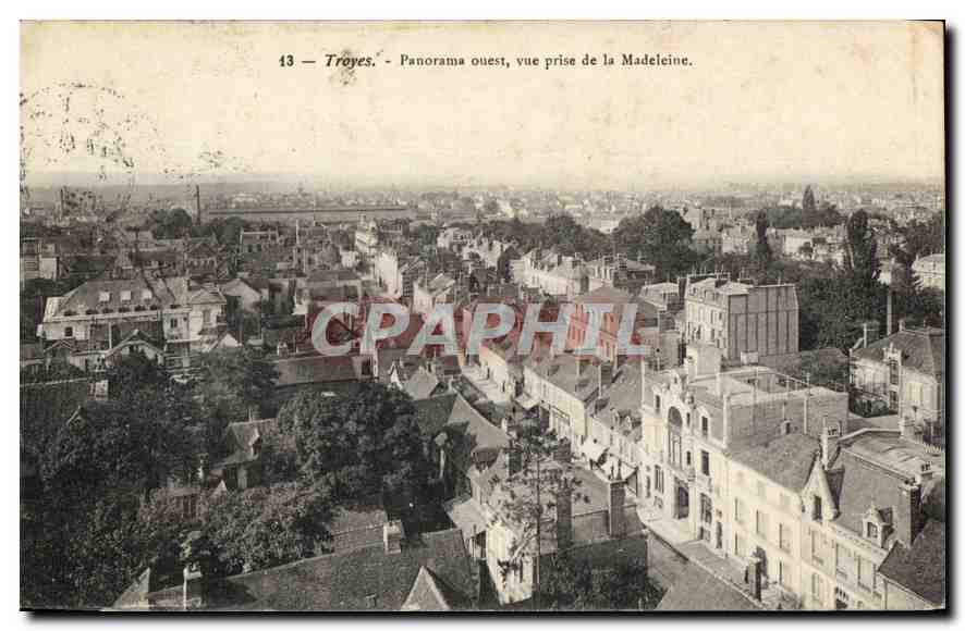 CPA Troyes Panorama ouest vue prise de la Madeleine