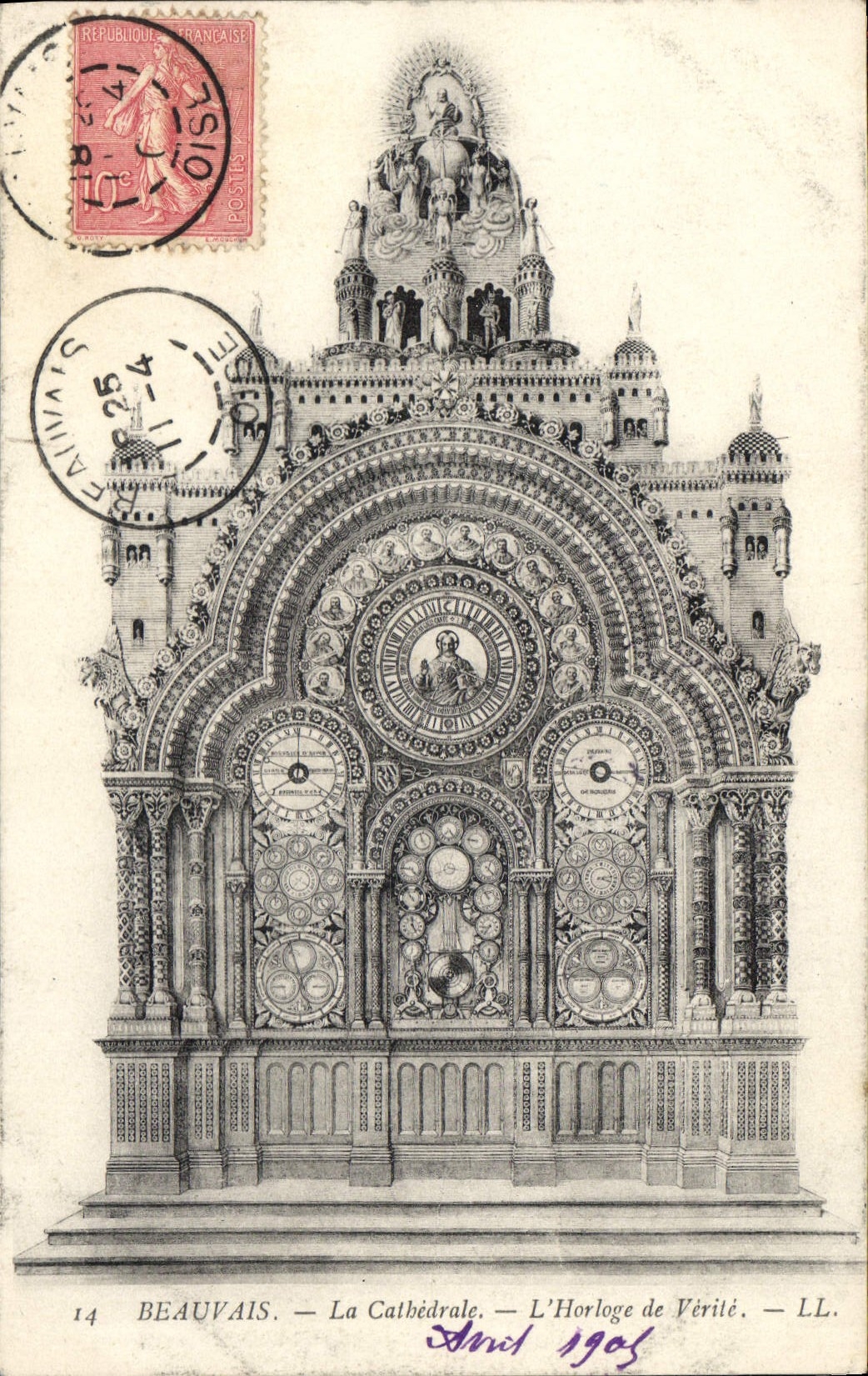 CPA Beauvais La Cathedrale L'Horloge de Verite 