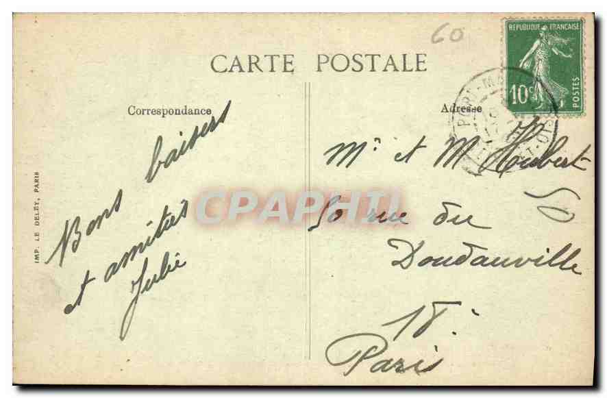 Vue du Château de Marly — prise du bas du Grand Parterre — IMP. LE DELET, PARIS — Rückseite