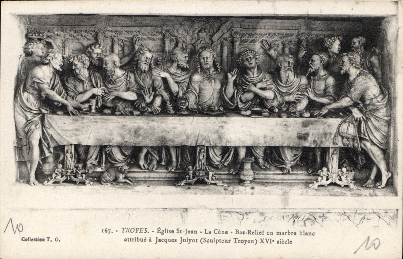 CPA Troyes Eglise St Jean La Cene Bas Relief en Marbre Blanc Attribue a Jacques Julyot 