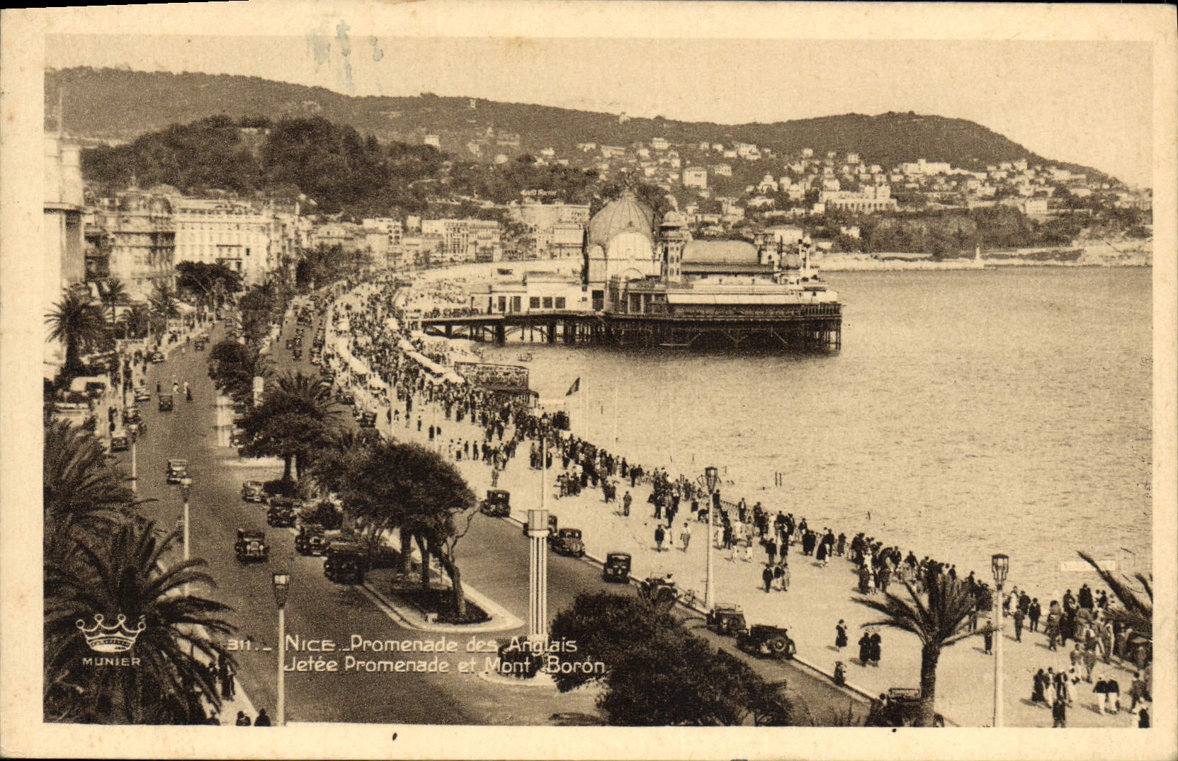 CPA Nice Promenade des Anglais Jetee Promenade et Mont Baron 