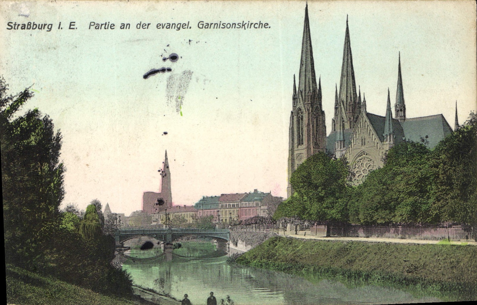 CPA Strasburg Partie an der evangel Garnisonskirche 