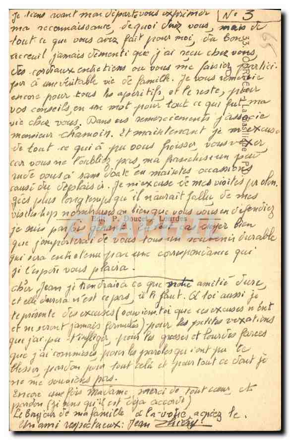 CPA Lourdes La Basilique  — Verso