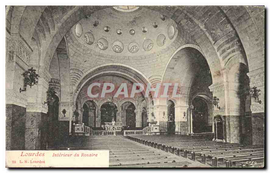 CPA Lourdes Interieur du Rosaire 