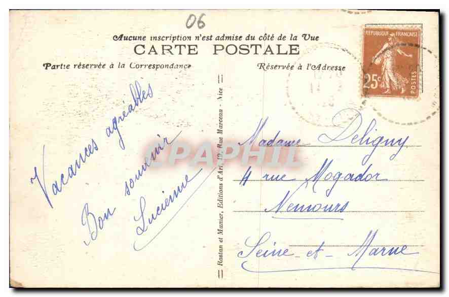 CPA La Cote d'Azur Jardin Fleuri  — Verso