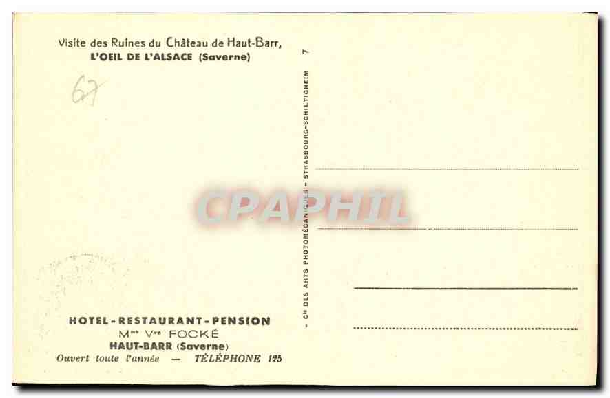 CPA Le Haut Barr Vue sur la Plaine  — Verso