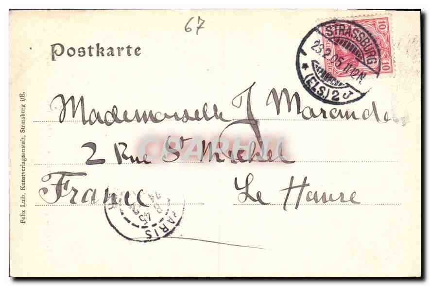 CPA Strassburg Orangerie Ganseliesel Strasbourg  — Rückseite