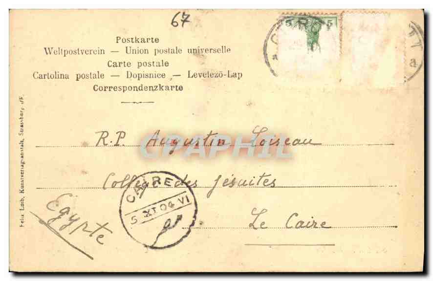 CPA St Odilienkloster Couvent de Sainte Odile  — Verso