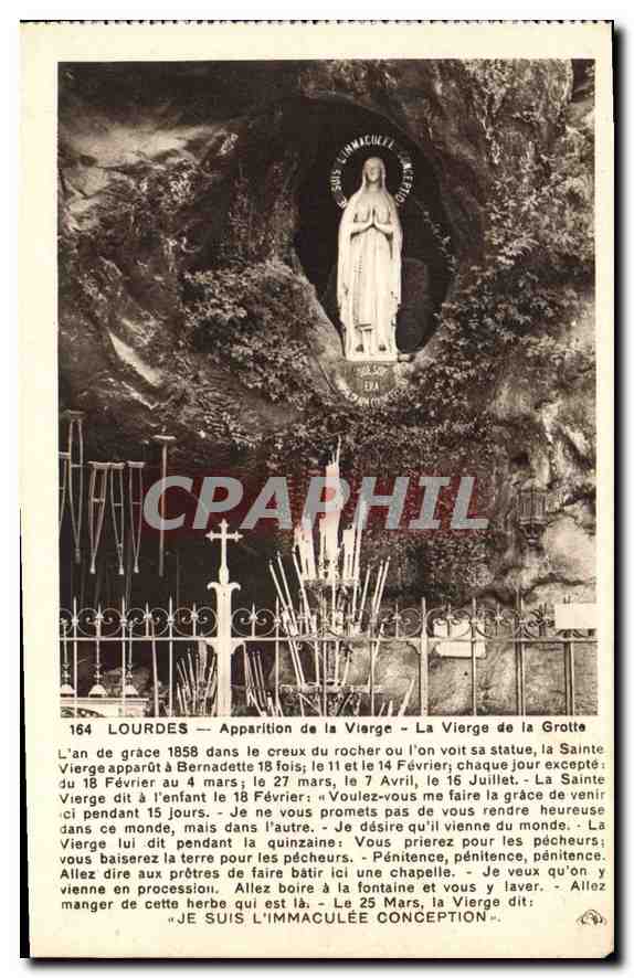 CPA Lourdes Apparition de la Vierge La Vierge de la Grotte 