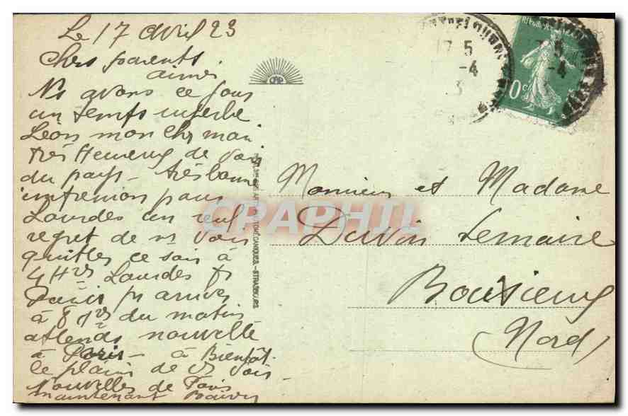 CPA Lourdes La Basilique et les Pyrenees  — Verso
