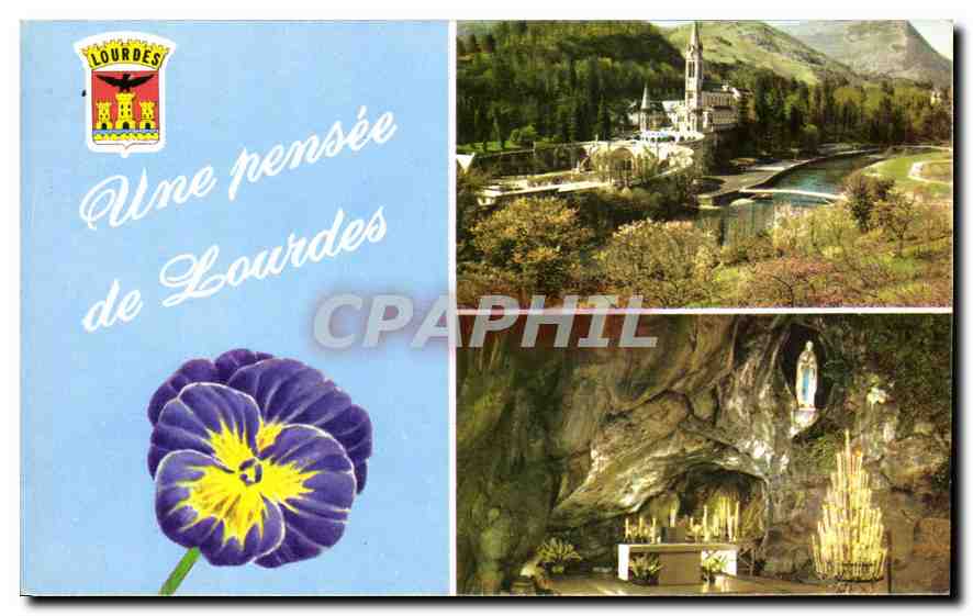 CPA Lourdes La Basilique La Grotte 