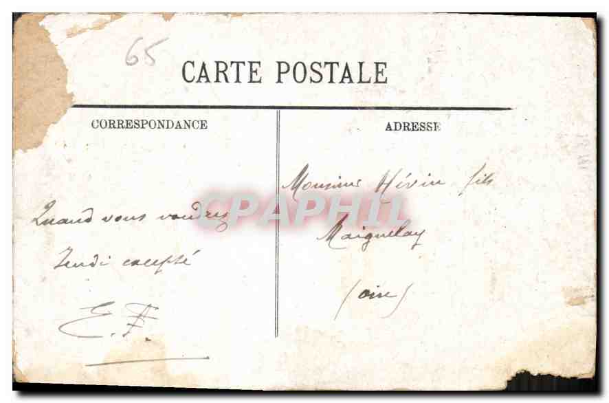 CPA Lourdes Courronnee et le Chateau  — Verso