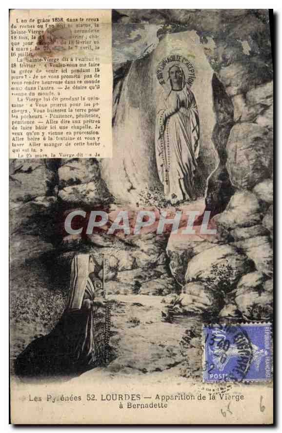 CPA Lourdes Apparition de la Vierge a Bernadette 