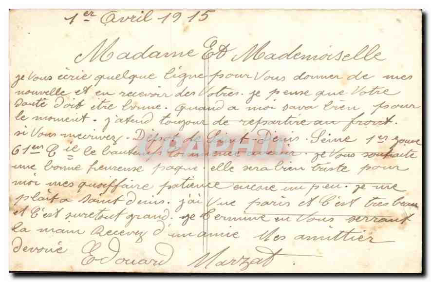 Femme à la fenêtre — Pâques — VERA, n° 117.A — Verso