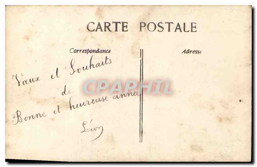 CPA Bonne Annee Homme Fleurs — Rückseite