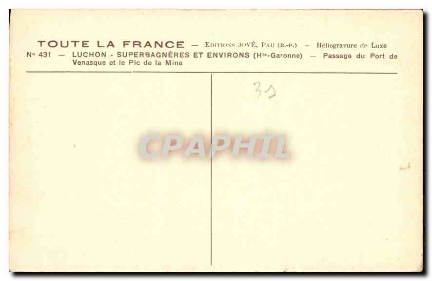 Venasque et le Pic de la Mine — Luchon - Superbagnères et Environs — Éditions Jové, Pau (B.P.) — Reverso